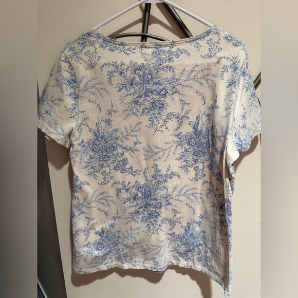 Ralph Lauren Blue Floral Cream Tee - Picture 3 of 4